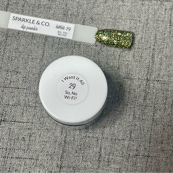 Sparkle & Co Green Holographic Glitter Nail Dip Powder IWIA 29 So No Wifi - Picture 4 of 8